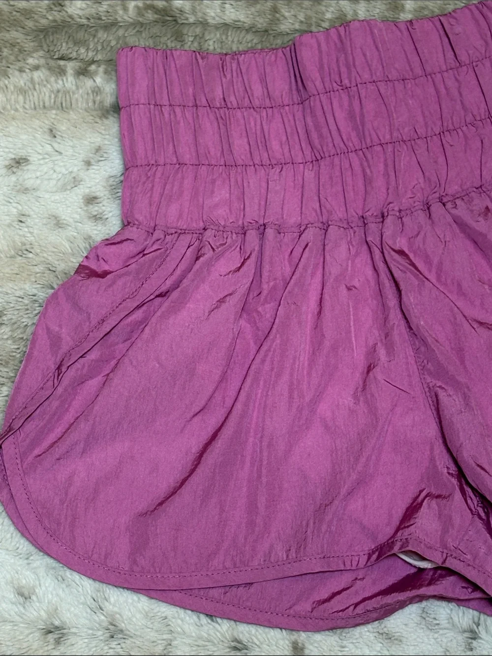 FP Movement Women's High-Waist Ruched Fusia Shorts, Size XS
